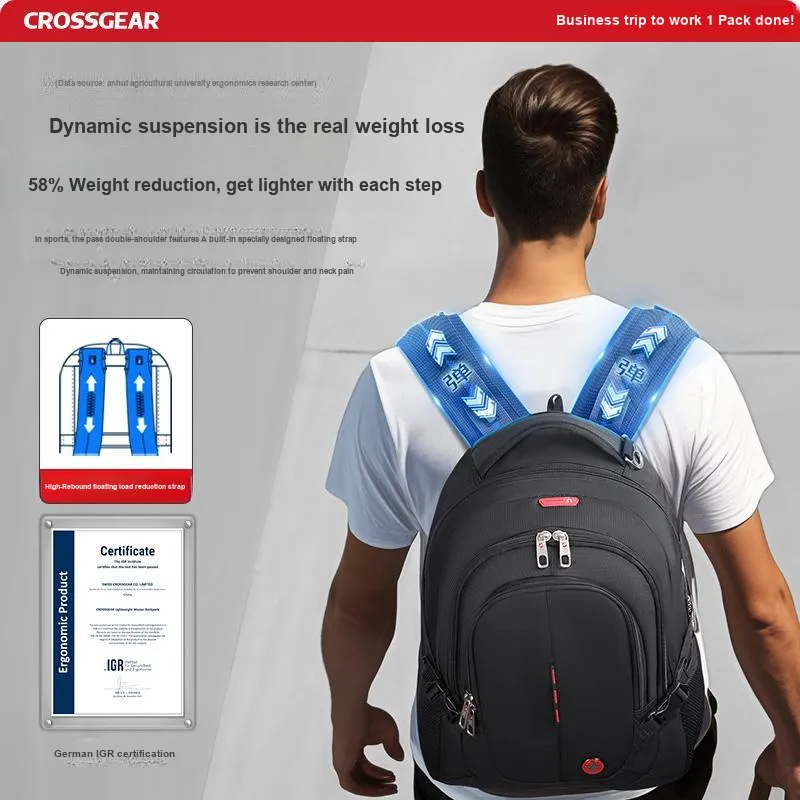CROSSGEAR Fabric Backpack Unisex Black-4