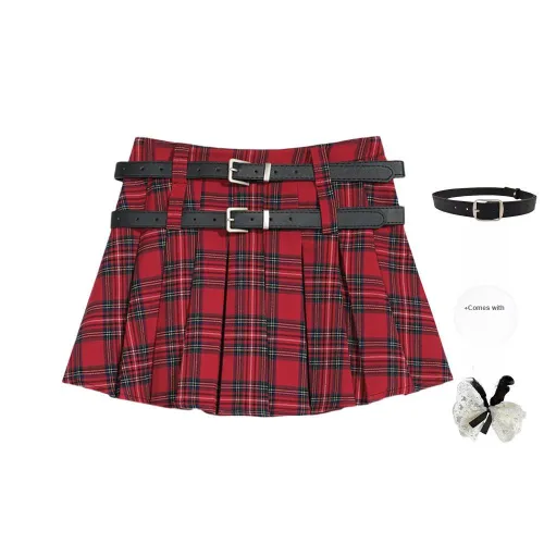 TUSHIFEI Casual Short Skirts Women's Red