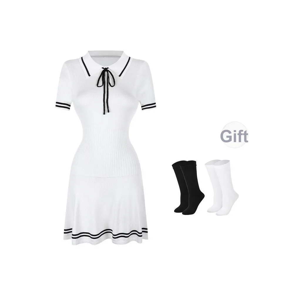 BSEVENI Короткое платье с короткими рукавами женское