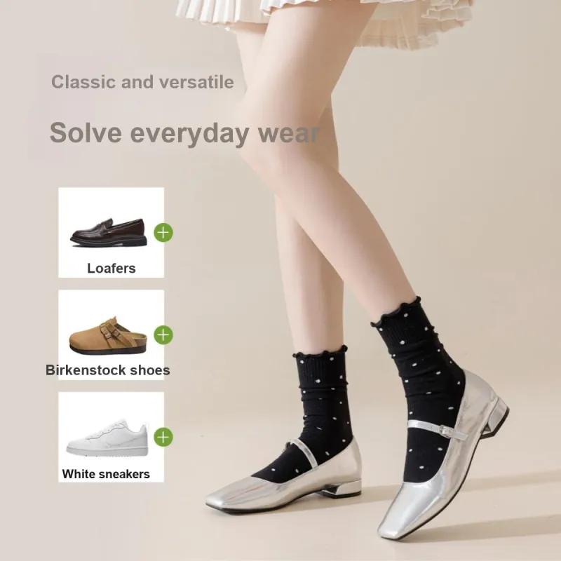 Cotton Shopping Mid Calf Socks Women's 5 Pack-4