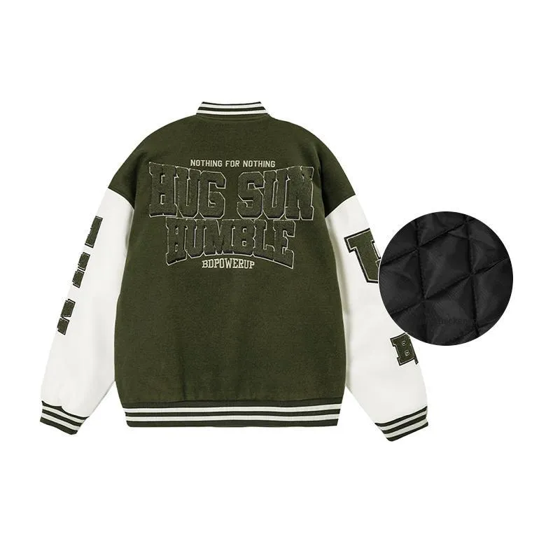 BD.POWER UP+ Baseball Jacket Unisex Army Green-1