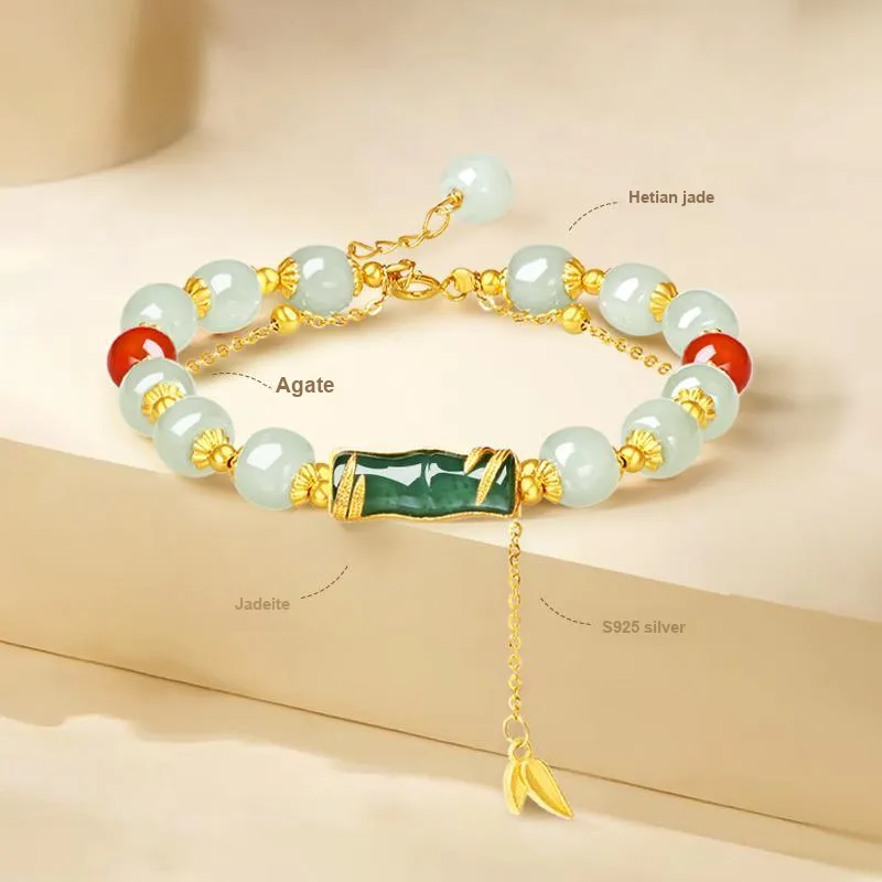 JINLIUFUJIXIANG Hetian Jade Bracelets Jasper Unisex-4