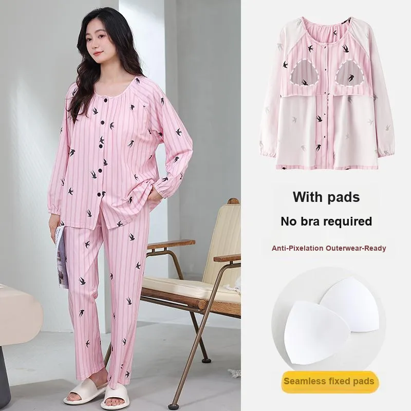 Cotton Gene Pajama Set Women's Pink-1