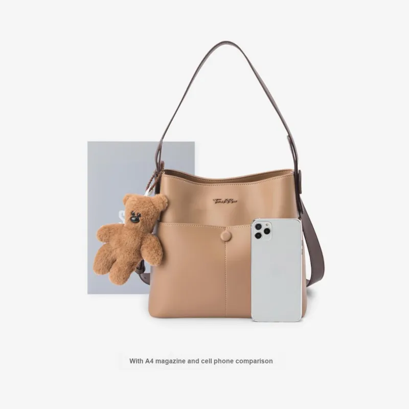 SEM/R PVC Crossbody Bag, Commute Handbag, Shoulder Bag Women's Milk White 10501, Khaki 50604, Caramel Brown 51101-12