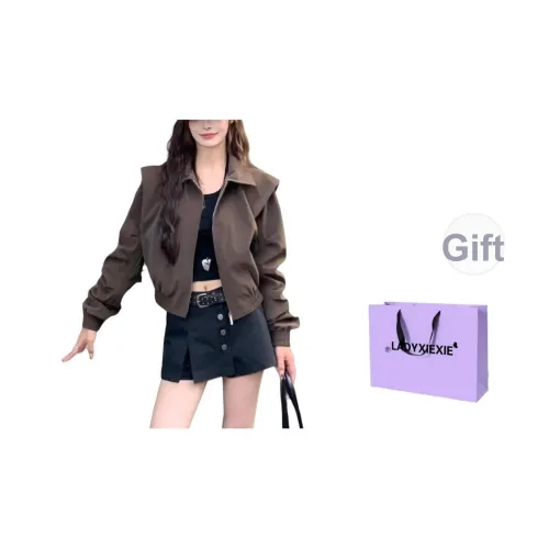 LADYXIEXIE Темно-коричневые женские куртки