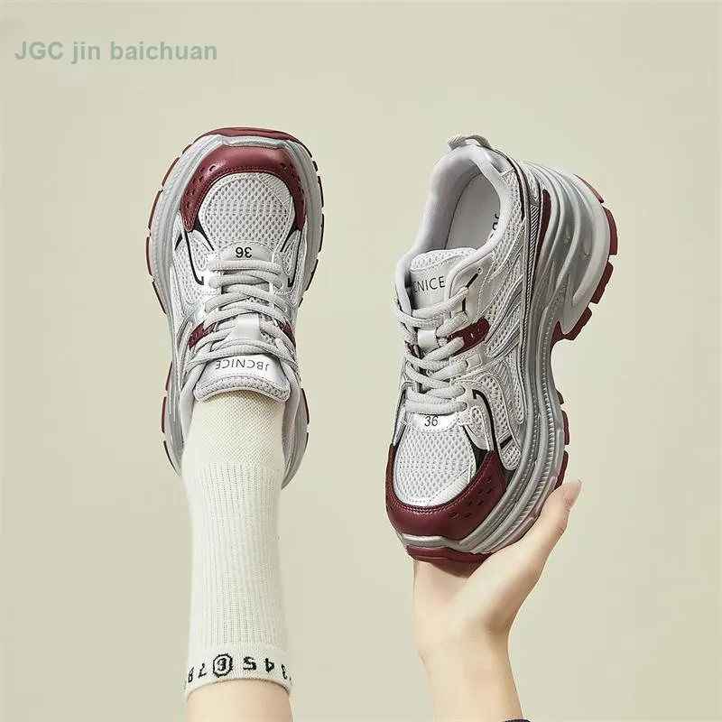 Jin Baichuan Height Increasing Wear-Resistant Low-Top Chunky Sneakers Women's-8
