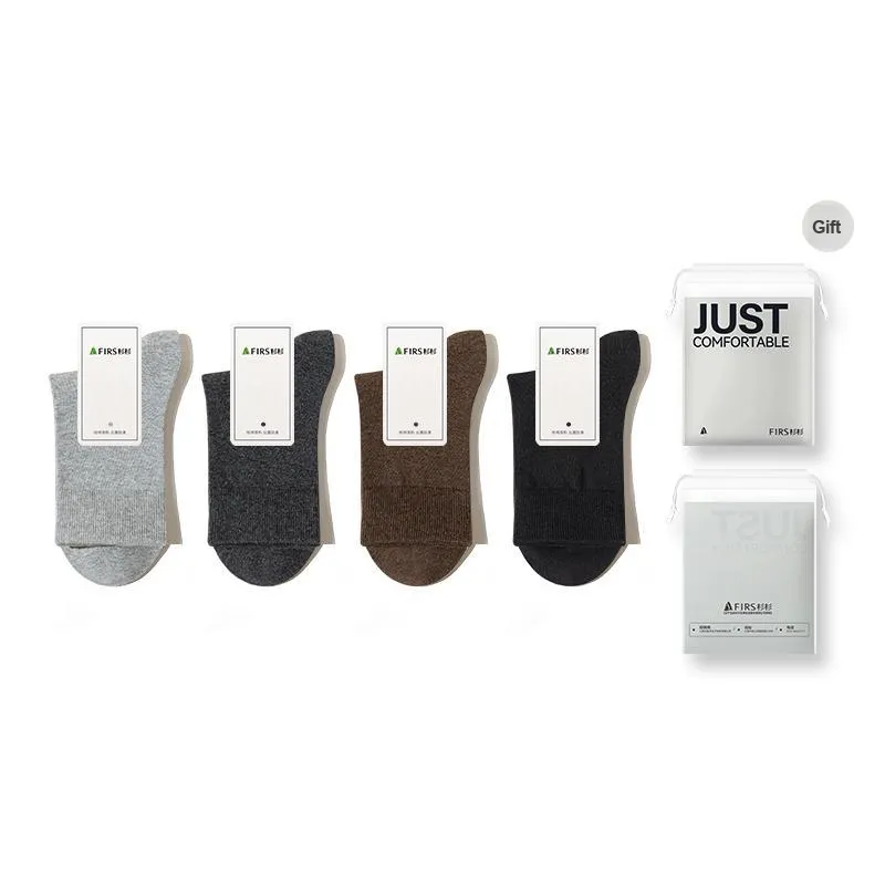 FIRS Mid Calf Socks Men's Shopping Bag 4 Pack-29
