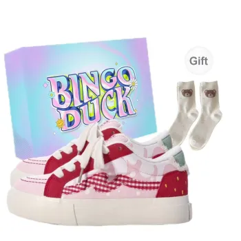 BINGO DUCK Slip Resistant Low Top Skateboard Shoes Women's