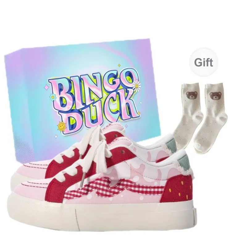 BINGO DUCK Slip Resistant Low Top Skateboard Shoes Women's-0