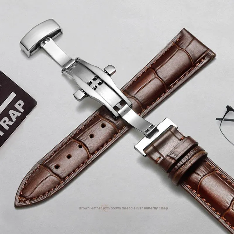 ZHISHENG Armani Omega, Rossini, Tissot, Mido, Casio DW Compatibility Watch Band 12 24mm Genuine Leather Material-1