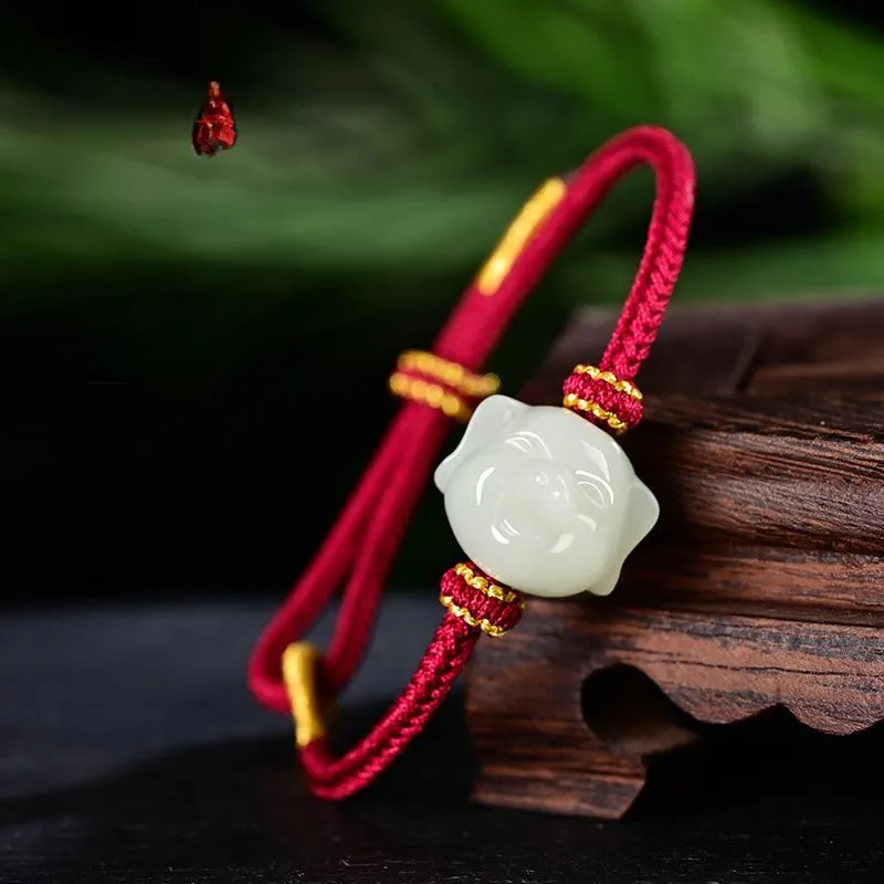KUNYUYAO Hetian Jade Bracelets Pale Greenish White Jade Unisex-41