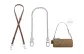 [Silver]Brown Adjustable Crossbody Shoulder Strap+Decorative Chain