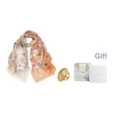 Orange Yellow+Gold Lily of The Valley Limited Mother's Day Silk Scarf Ring Box