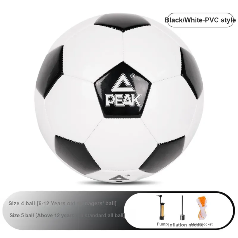 PEAK Ball Elite Series Size 5 Soccer PVC Machine Stitched Soccer Ball Unisex Black White-2