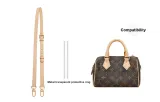 Speedy20 1.8cm Width Vegetable Tanned Leather Adjustable Shoulder Strap 100-122cm[Includes Metal Protective Ring]