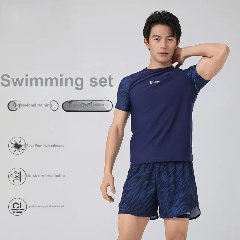 QIAODAN Men's Swimwear Men Dark Blue-5