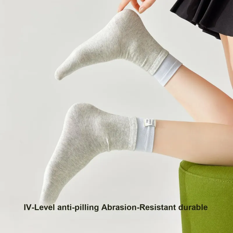 Temooues Mid Calf Socks Women's Combo Set-5
