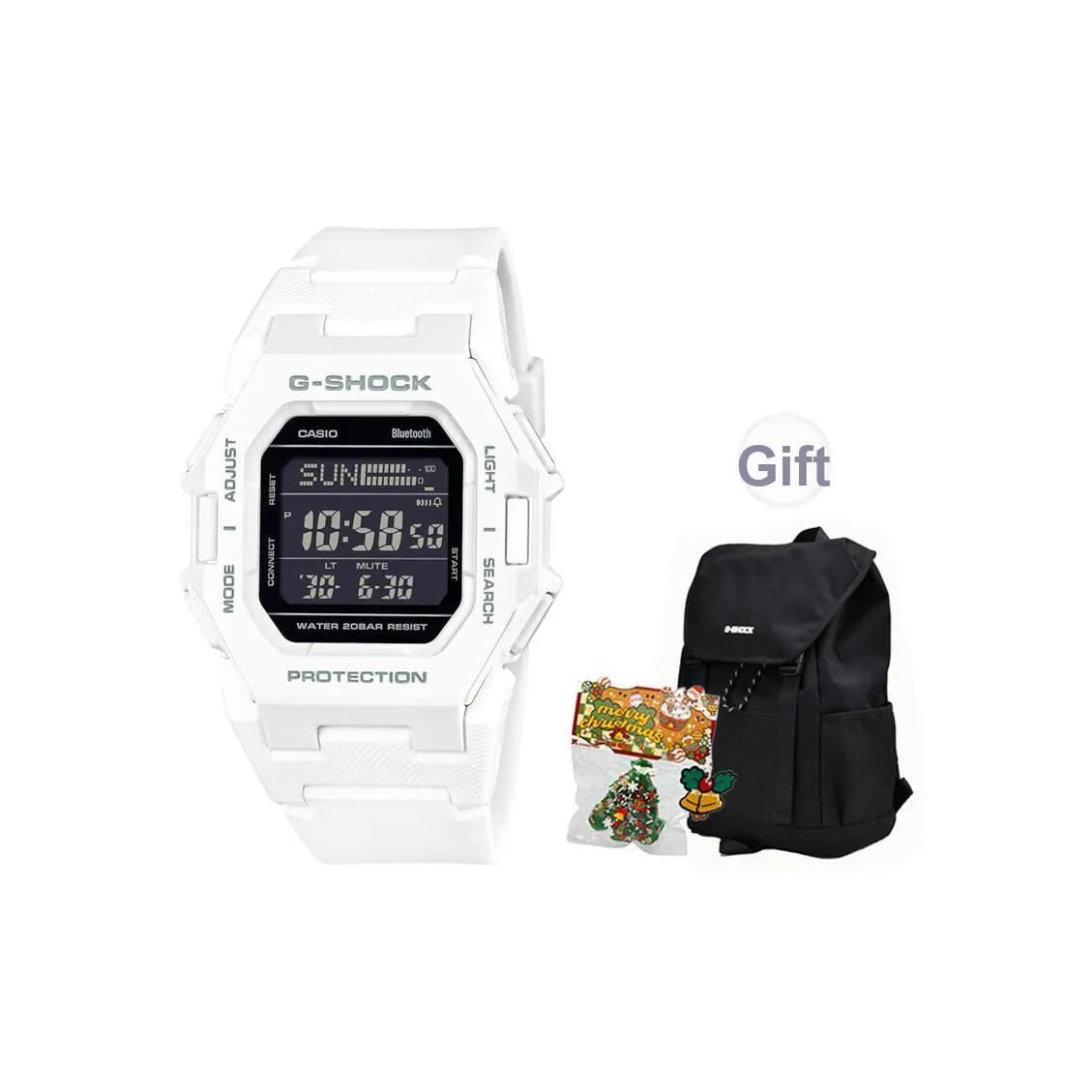 CASIO G-SHOCK Кварцевый механизм Смольный ремешок Часы Унисекс Белый циферблат