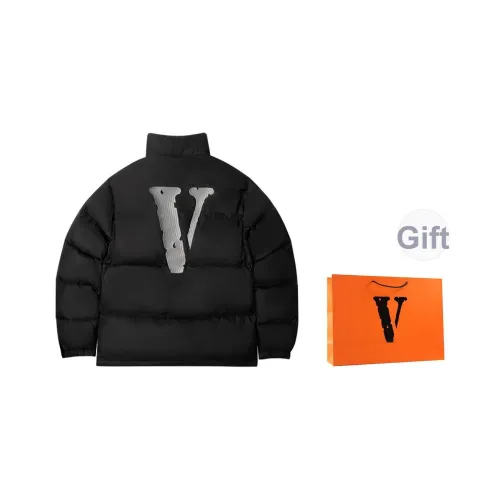 VLONE Big Logo Series Пуховик Унисекс Черный Серебряный