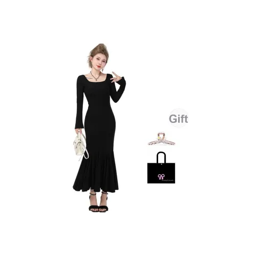 Aimilian Длинное платье с длинными рукавами женское