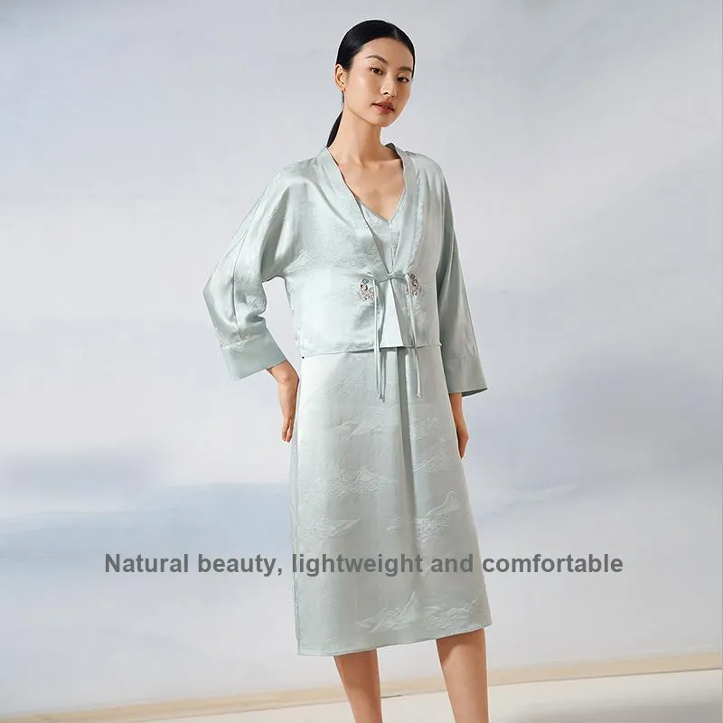 JINSANT Nightgown Women's Dusty Blue-2