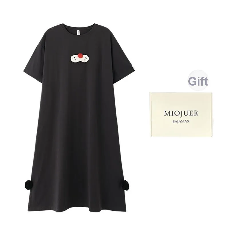 MIOJUER Nightgown With Pad Women's Dark Gray