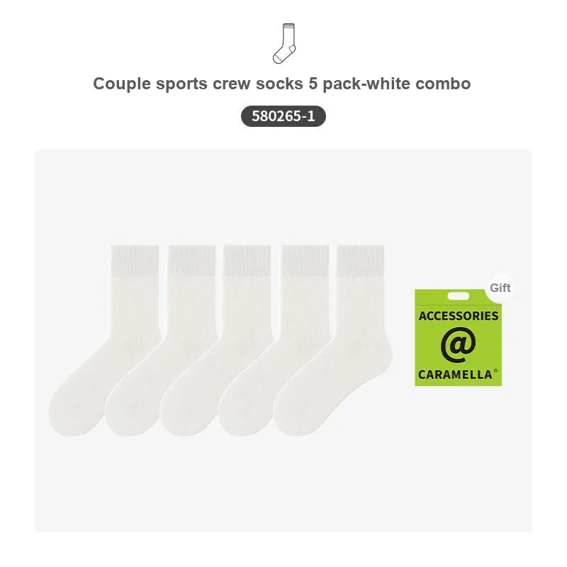 Caramella Mid-Calf Socks Unisex 5 Pack-6