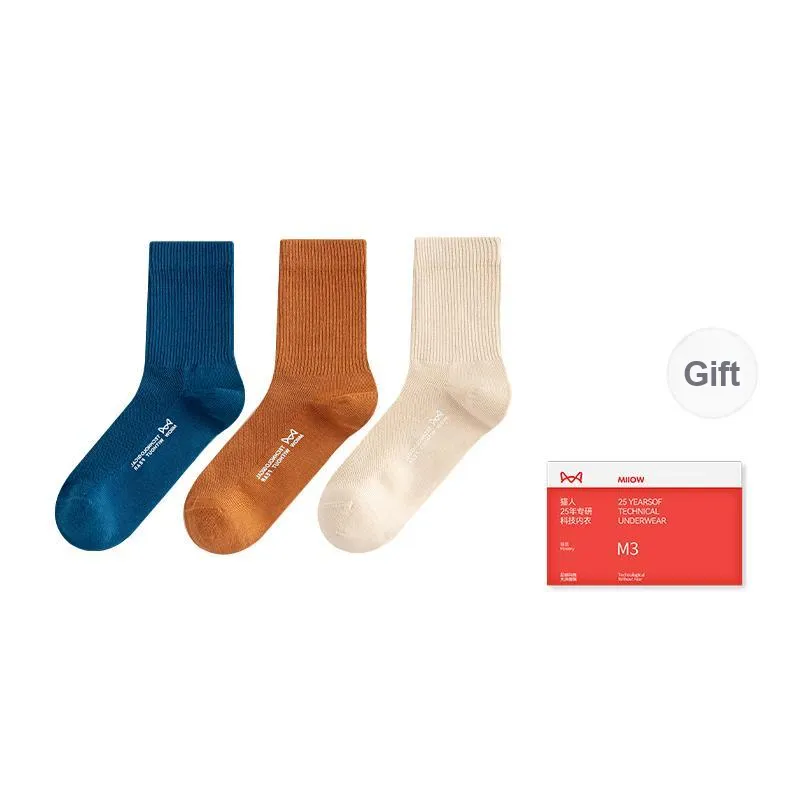 MIIOW Trend Party Series Mid Calf Socks Men's Box Of 3 Pairs-5