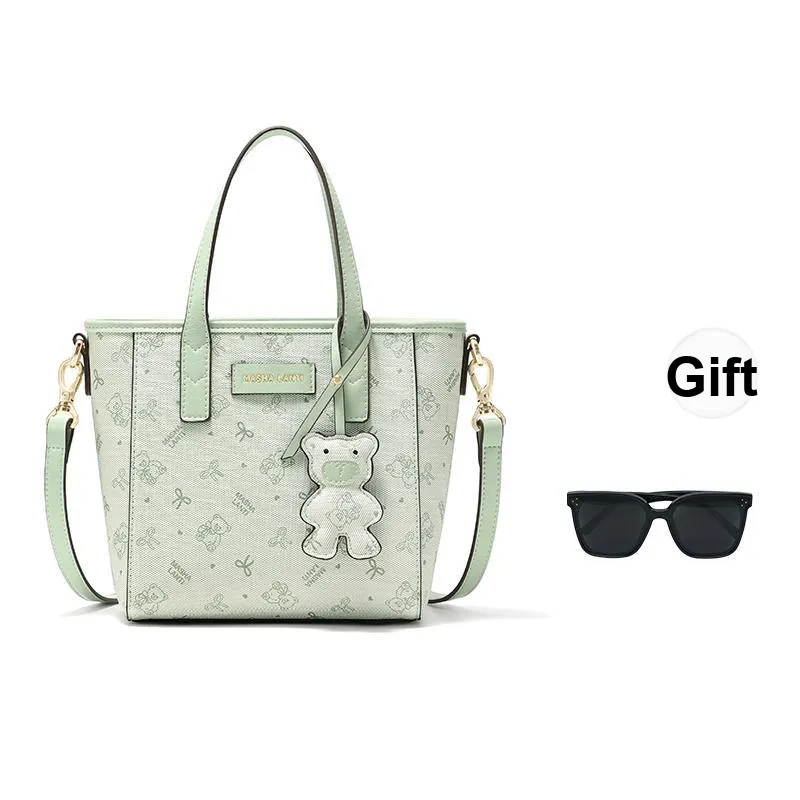 MashaLanti PVC Tote Handbag, Crossbody Bag Regular Women's Light Green/Apricot