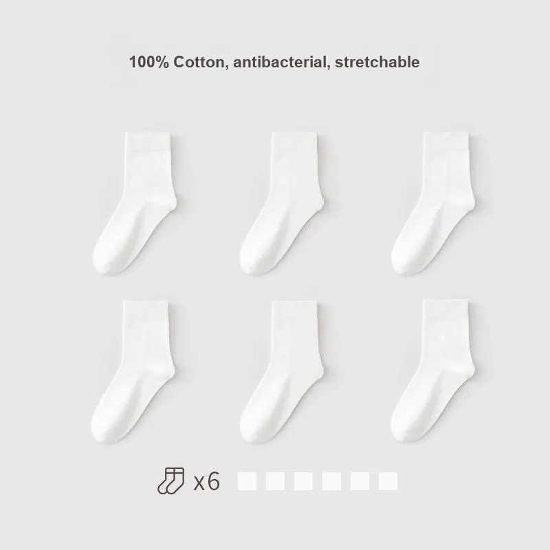 H YXIANG Mid Calf Socks Unisex 6 Pack-3