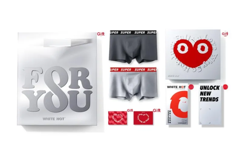 WHITE HOT x SUPER Underpants Men's Combo Set-17
