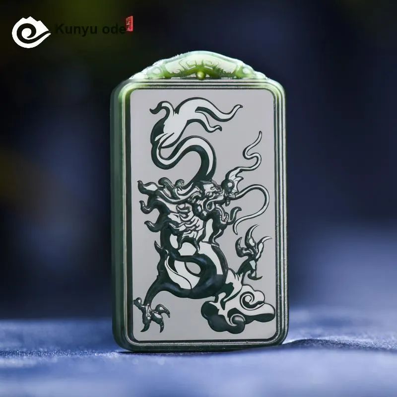 KUNYUYAO Hetian Jade Pendants Green Jade Unisex-21