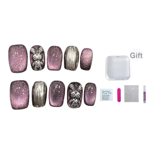 A Few More Cute Spar False Nail Короткий LADDER Фиолетовый Smudge Кошачий глаз