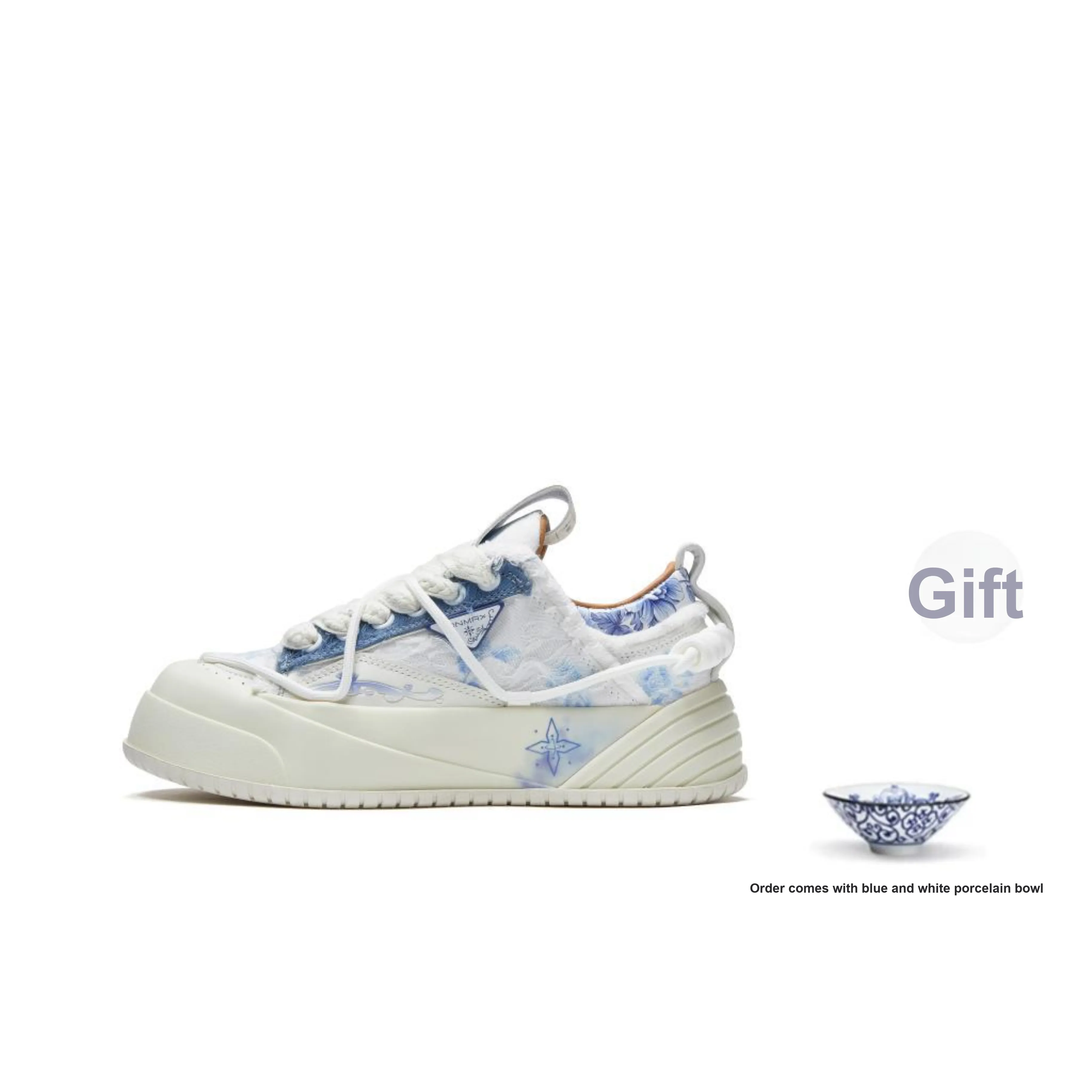 ON MAX Paper Airplane Series Abrasion Resistant Height Increasing Low top Skateboard Shoes Unisex Blue White