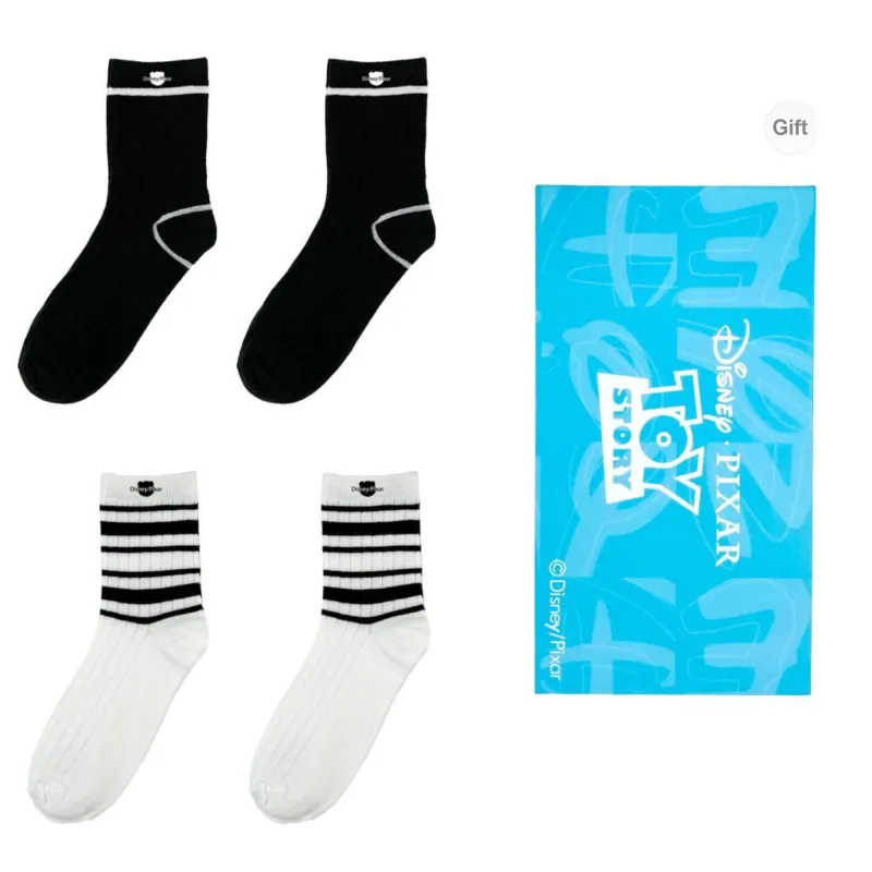 Disney Mid Calf Socks Unisex Shopping Bag 4 Pack-14