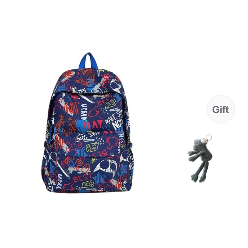PULEWEI Nylon Backpack Regular Unisex White/Gray/Black/Blue-21