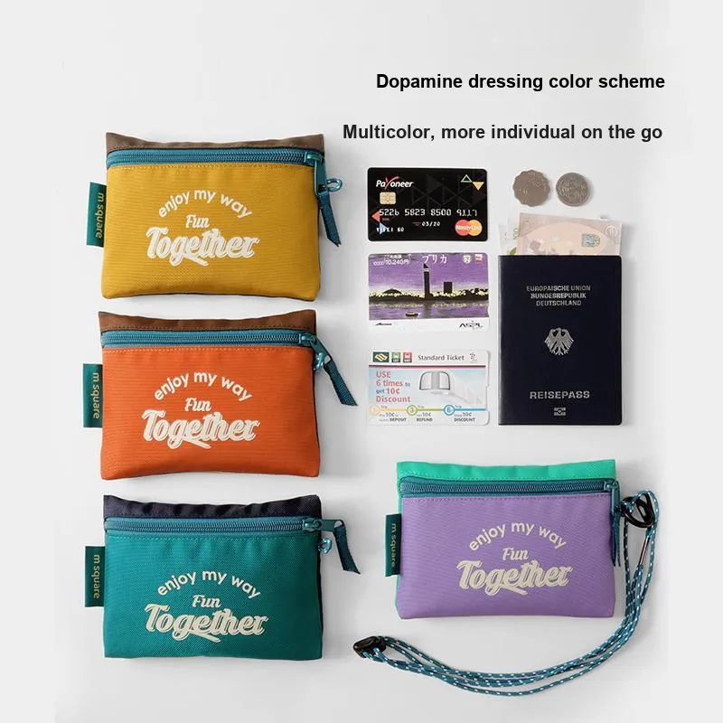 M Square Polyester Passport Clip Clutch Regular Unisex Multicolor-27