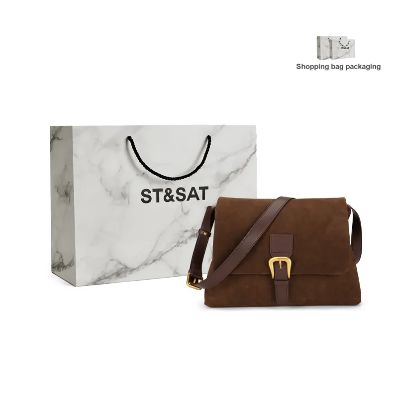 ST&SAT Genuine Leather Shoulder Bag Messenger Bag Tote Crossbody Bag Large Size Women's Multicolor-13