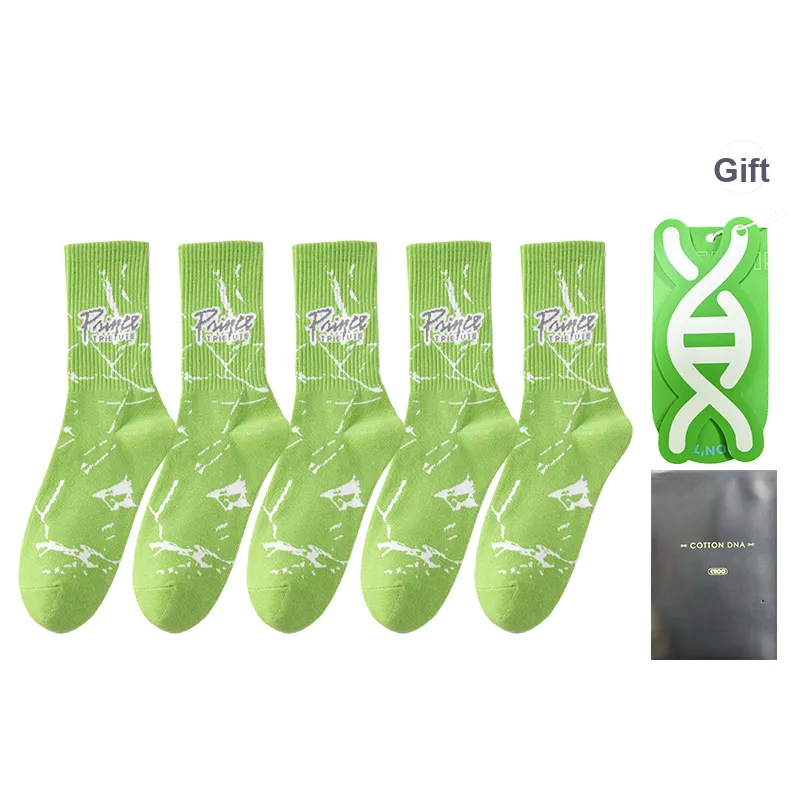 Cotton Gene Mid Calf Socks Men's Box 5 Pack-19