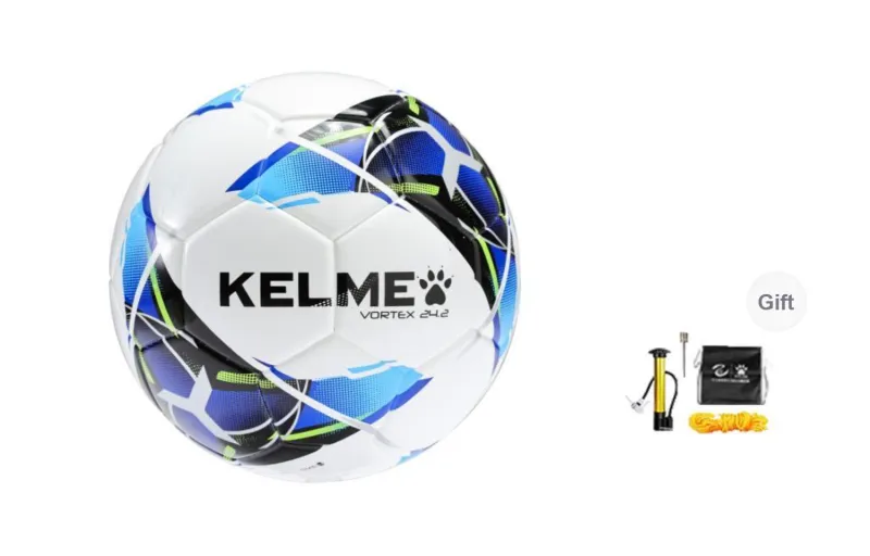 KELME Size 4 Ball/Size 5 Ball Soccer TPU Seamless Thermal bonding Unisex White Neon Blue-0