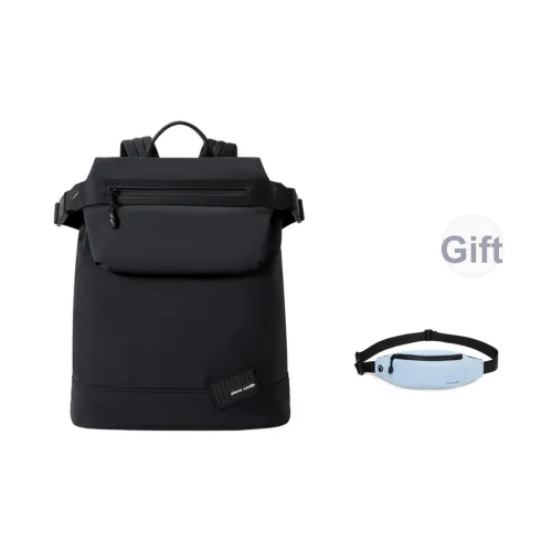 PIERRE CARDIN Ткань Повседневный Коммутирование Модный Компьютерный Рюкзак Обычный Унисекс Ночной Navigation Черный Misty Остров Зеленый