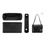 YSL 호보 백, 라지 사이즈, 블랙 듀폰 종이 내피, 블랙 어깨 패드