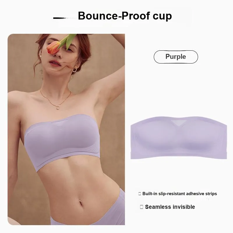 GORRENNO Strapless Bra Women's Milk White-30