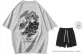 Heather Gray T-Shirt+Free Black Shorts