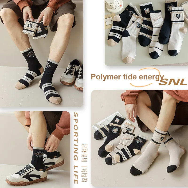 Lan Miao Mid Calf Socks Men 5 Pack-9