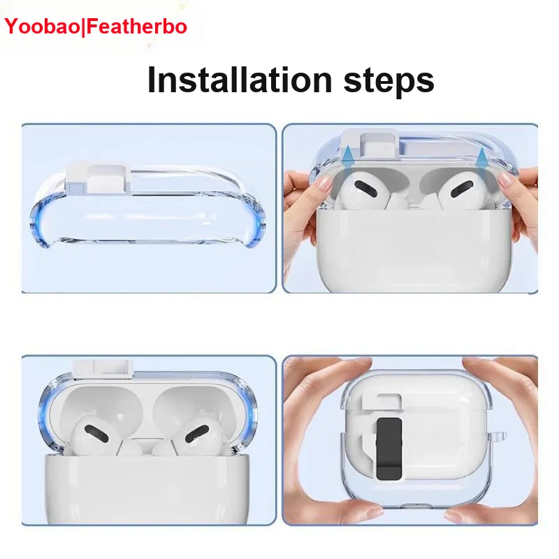Yoobao Compatibility AirPods4 Protective Cover With Automatic Latch, Fully Enclosed, Impact Resistant Headphone Cases-5