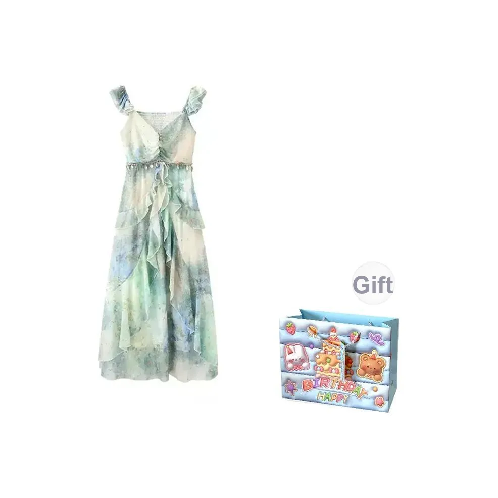 WOWI Sleeveless Dresses Women's Green