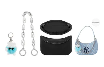 Lan Bao Fan Alloy Chain Doll Bag Insert Unisex Silver