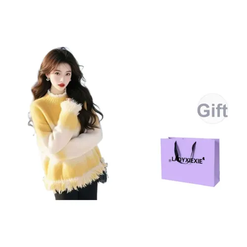 LADYXIEXIE Желтый Женский Трикотаж