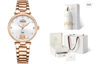 GOLGEN Mechanical Movement Stainless Steel Watchband Watch Women's Watch White Dial